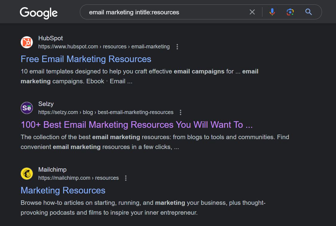 E-Mail-Marketing-Ressourcenseitenanfrage